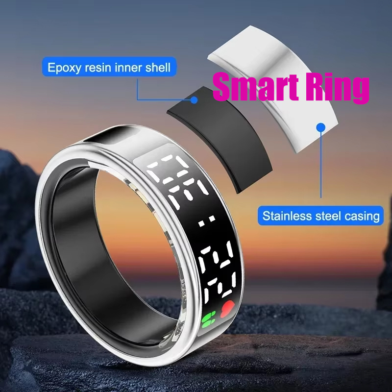 Gymnastic Ring - Fitness Schlaf Smart Ring LED-Display Herzfrequenz